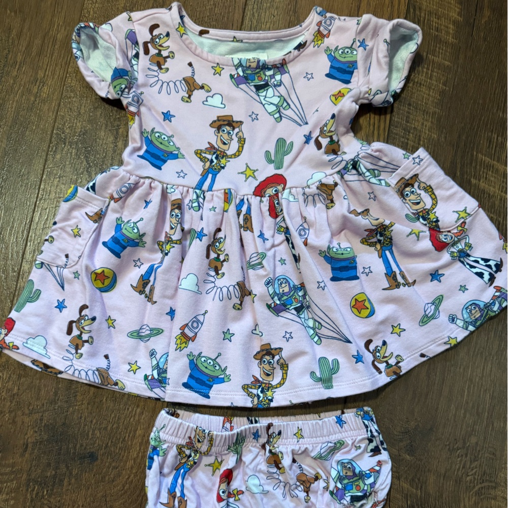 Little Sleepies Disney Pixar Toy Story Dress and Bloomers, 6-12 months